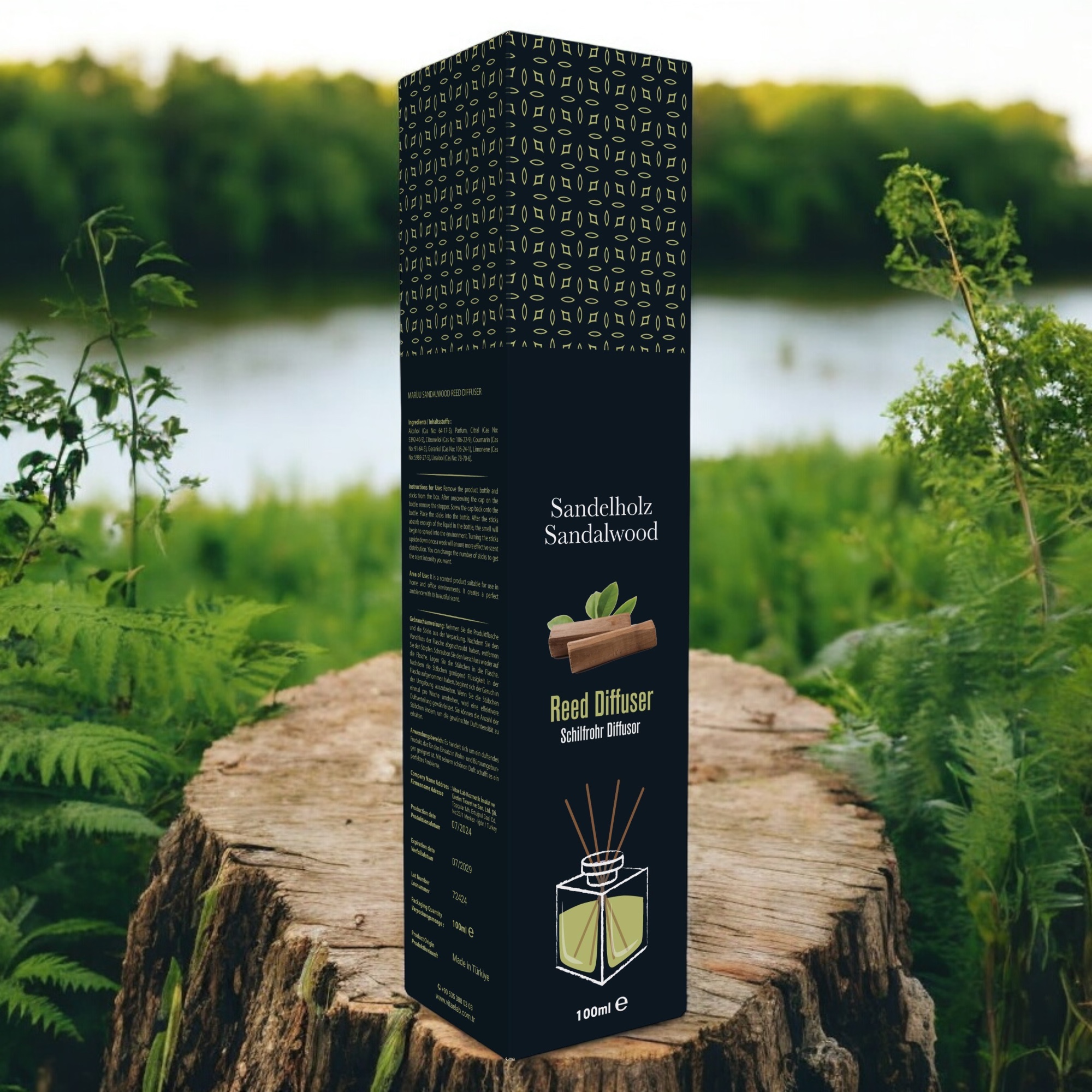 MARİJU SANDAL AĞACI / SANDALWOOD ODA KOKUSU REED DİFFUSER 100 ML